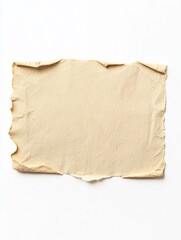 Obraz premium Single Peeled Paper Label with Raw Edges on White Background