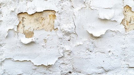 Whitewashed wall with peeling paint