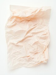 Obraz premium Crumpled Single Tissue Paper on White Background