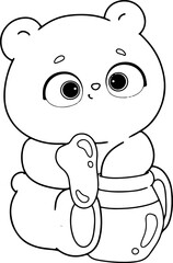 honey bear doodle cartoon