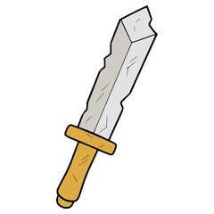 rusty sword illustration hand drawn isolated vector