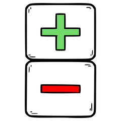 Fototapeta premium zoom in zoom out button illustration hand drawn isolated vector