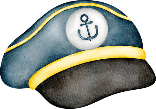 recommend clip art: watercolor captain hat