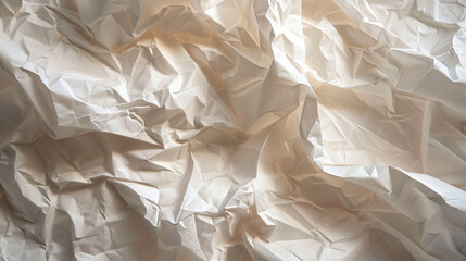 Obraz premium Gentle White Paper Texture, Soft Organic Crumpled Background