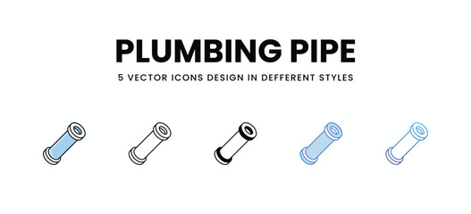 Plumbing Pipe vector icons set stock illustration.