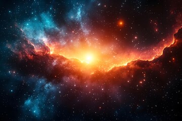 Fototapeta premium Cosmic Nebula and Starfield: Outer Space Themed Background for Digital Use