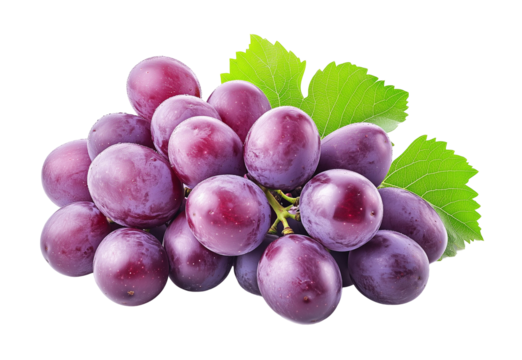 Grapes with leaf Isolated on white baclground.