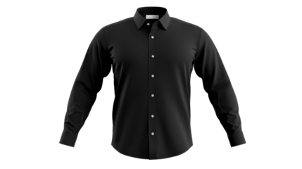 Classic Black Long Sleeve Button Down Shirt Mockup