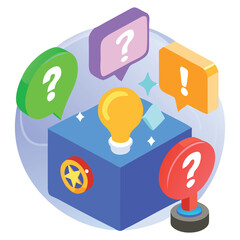 Fun 3D Game Icons with Vibrant Colors and Dynamic Question Mark Designs