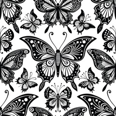 seamless pattern with butterflies