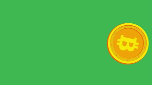 video animation motion graphic. crypto bitcoin coins rolling Concept. 2d flat cartoon stock footage 4k high quality
