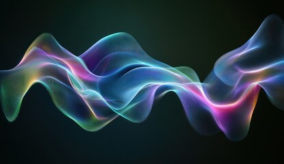 Abstract colorful wave flowing in dark background.