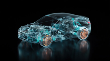 New energy electric car solid state battery technology industry concept