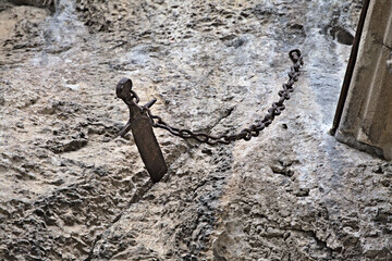 Durandal, legendary sword of Roland, in Rocamadour, France