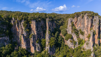 Sardinian mountains in spring evergreen trees
