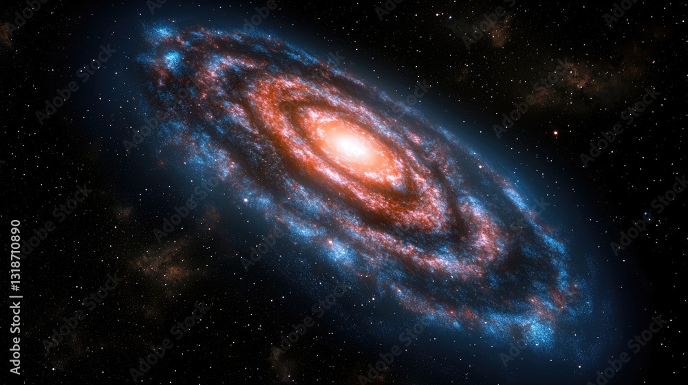 Poster cosmic spiral galaxy formation outer space astronomy visualization dark universe expansive perspecti