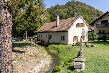 Traditional Levstik watermill in Podsrada Kozjanski regional park in Slovenia