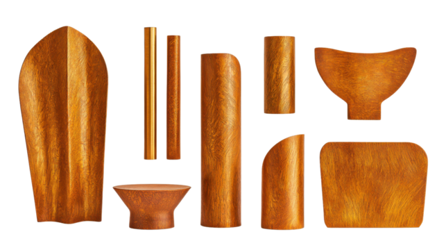 Rusty Metal Shapes and Textures A Collection of Brown and Orange Geometric Forms
