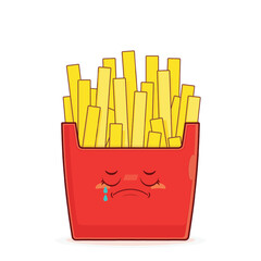 fries potatoes crying face cartoon cute