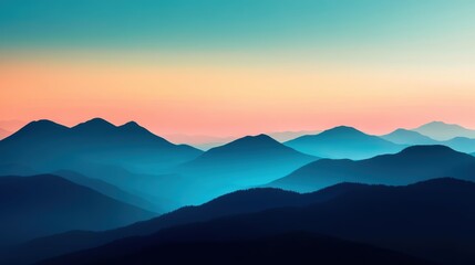 Obraz premium Serene sunset over majestic mountains.
