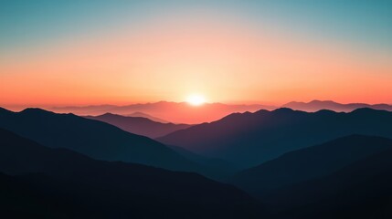 Fototapeta premium Sunset over majestic mountains