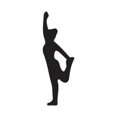 silhouette of person doing yoga