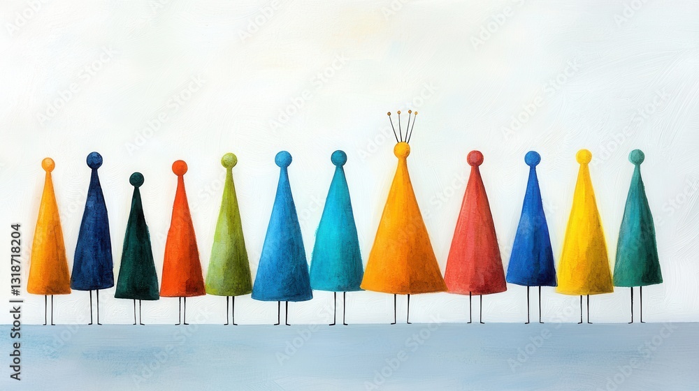 Poster vibrant abstract shapes patterns and colors in a minimalist contemporary display geometric forms and