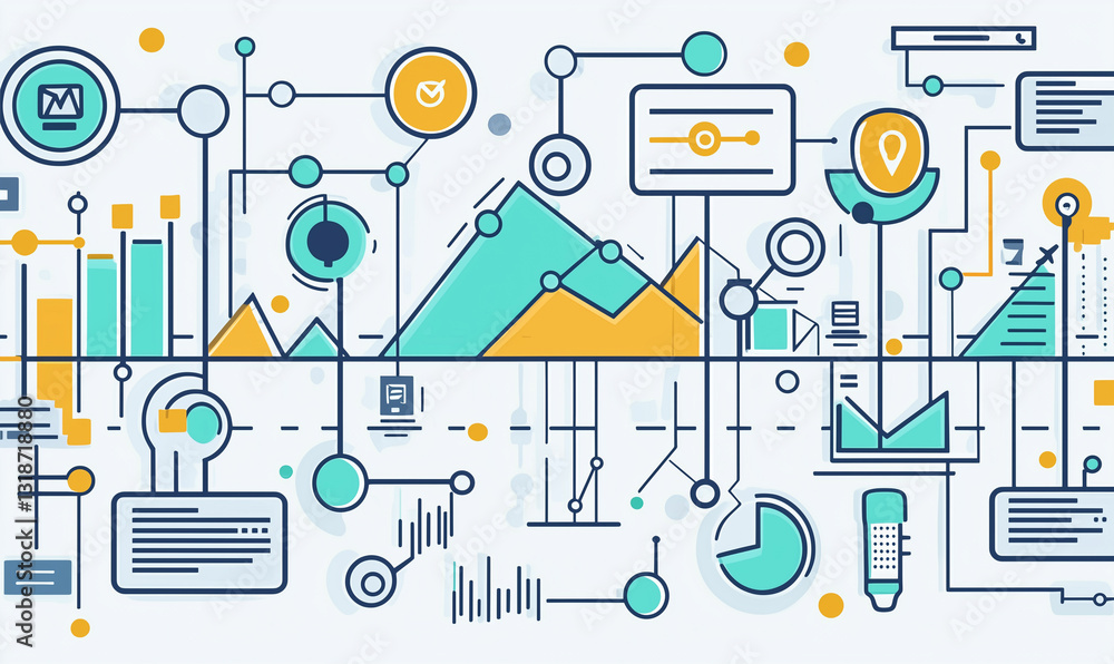 Poster data visualization techniques for analytical insights digital workspace infographic modern office to
