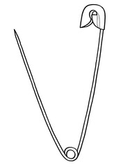 Safety Pin Hand Drawn Illustration
