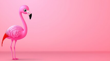 Playful Pink Pixel Flamingo on Pastel Background