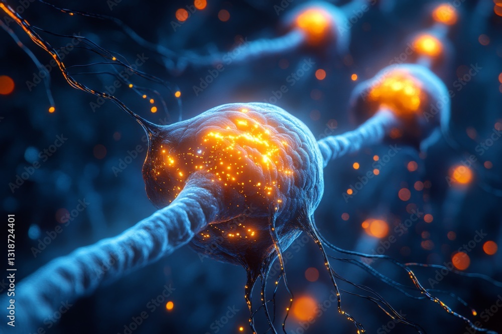 Poster intricate neural connections illuminated in a vivid digital representation of brain activity