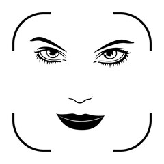 Face ID icon. Face scanning symbol, simple, vector, icon for website, mobile app, ui. Vector Illustration