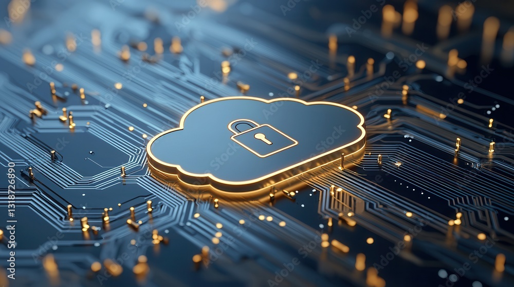 Poster secure cloud computing protecting digital assets with cutting edge cybersecurity solutions innovativ