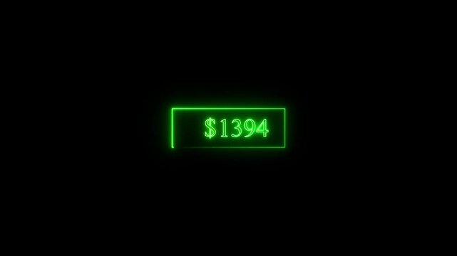 Growing concept Dollar is rising up with money, 0 dollar to 2500 dollar making animation. 