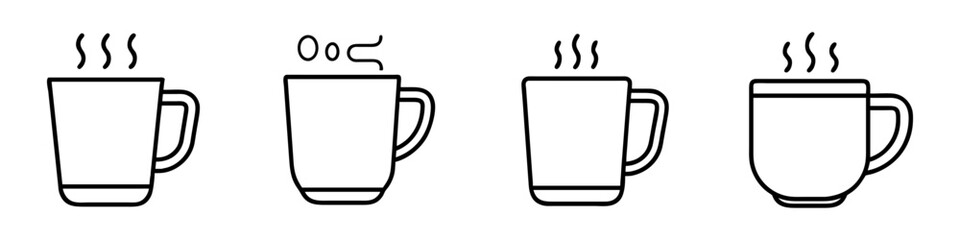 coffee mug icon, coffee mug line art - simple line art of coffee mug, perfect for coffee mug logos and icons
