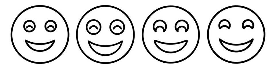 Fototapeta premium smile emoji icon, smile emoji line art - simple line art of smile emoji, perfect for smile emoji logos and icons