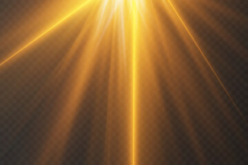 Obraz premium Light effect of star flash and explosion, light rays.