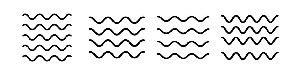 waves icon, waves line art - simple line art of waves, perfect for waves logos and icons