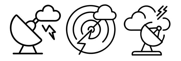 weather radar icon, weather radar line art - simple line art of weather radar, perfect for weather radar logos and icons