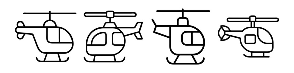 helicopter icon, helicopter line art - simple line art of helicopter, perfect for helicopter logos and icons