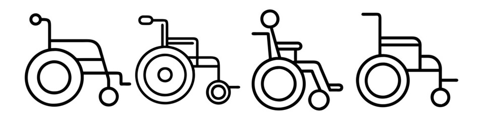wheelchair icon, wheelchair line art - simple line art of wheelchair, perfect for wheelchair logos and icons