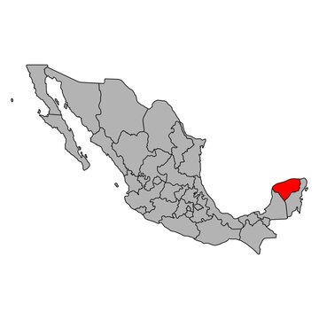 Yucat&aacute;n of Mexico map shape, travel web concept icon vector illustration .