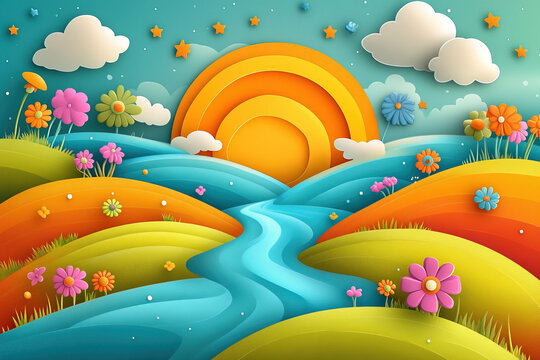 Colorful kids background: A lively background featuring colorful elements and playful themes for children.