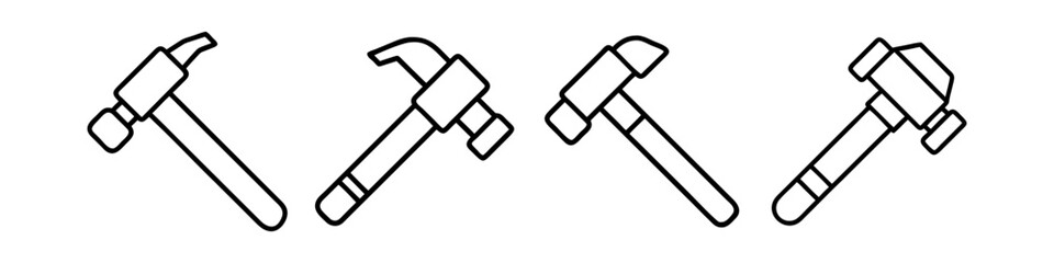 hammer icon, hammer line art - simple line art of hammer, perfect for hammer logos and icons