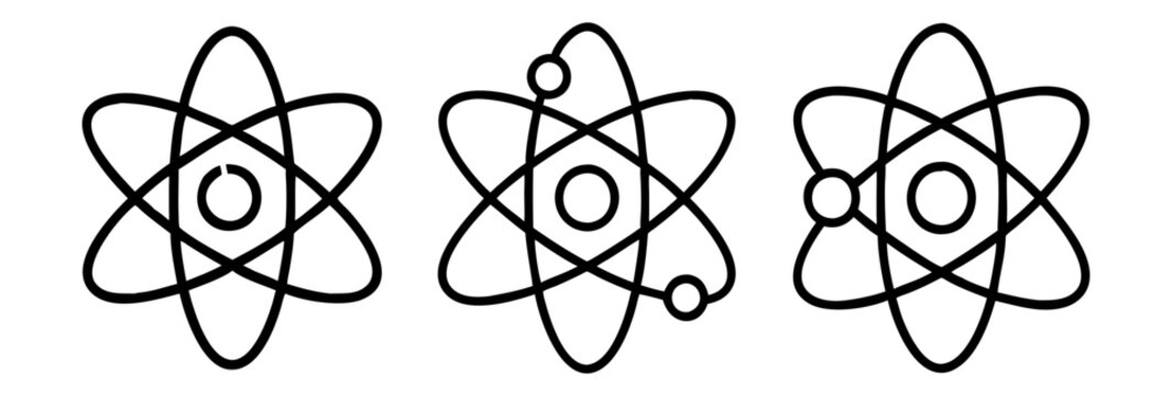 atom icon, atom line art - simple line art of atom, perfect for atom logos and icons