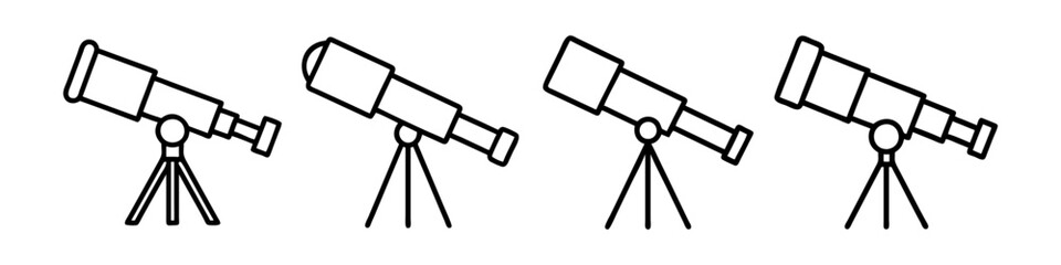 telescope icon, telescope line art - simple line art of telescope, perfect for telescope logos and icons