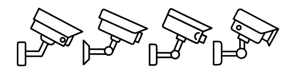surveillance camera icon, surveillance camera line art - simple line art of surveillance camera, perfect for surveillance camera logos and icons