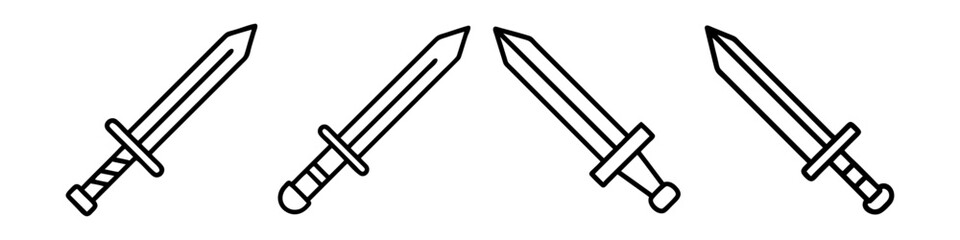 sword icon, sword line art - simple line art of sword, perfect for sword logos and icons