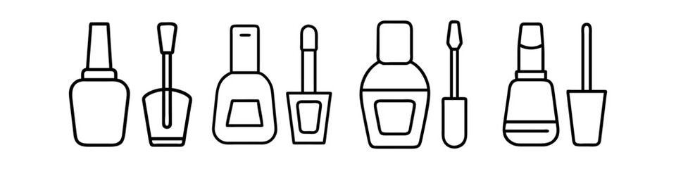 nail polish icon, nail polish line art - simple line art of nail polish, perfect for nail polish logos and icons
