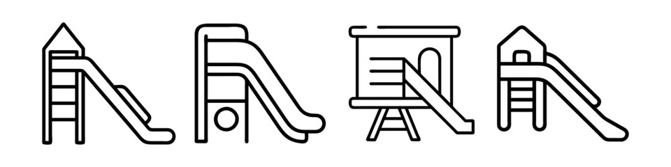 slide icon, slide line art - simple line art of slide, perfect for slide logos and icons